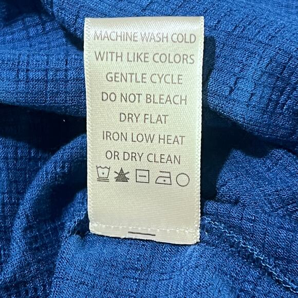 Max Studio 2X Cobalt Lace Yoke Peasant Top NWT Boho Short Sleeve Blouse Tunic - Picture 8 of 8